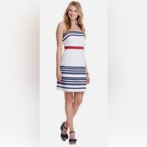 Vineyard vines, red white and blue 4th of July strapless mini dress size 2